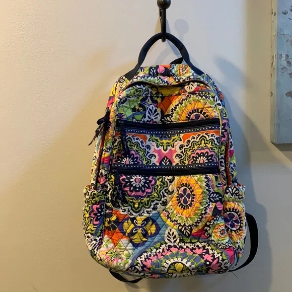 Vera Bradley backpack, Rio Vera Bradley Rio Squiggle Lighten Up Large Backpack | eBay main image 2